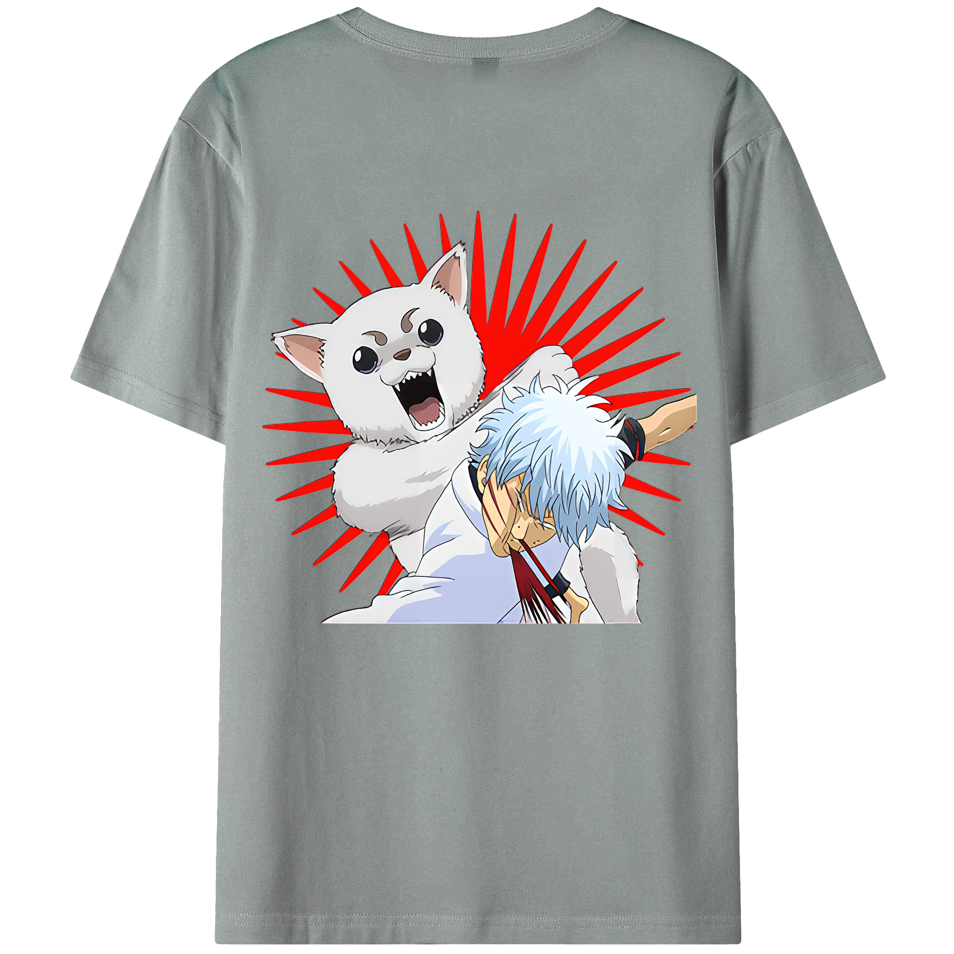 （画像用） ぎんたま 坂田銀時（さかたぎんとき） 神楽 志村新八（しむら しんぱち） GINTAMA Sakata Gintoki Kagura Shimura Shinpachi 綿100％ メンズ半袖Tシャツ（バックプリント） 通気性